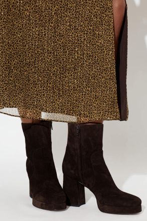 Valentino Garavani Suede Platform Ankle Boots, Womens, Brown
