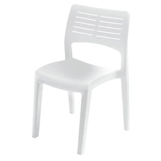 Dmora Silla De Exterior Gaeta, Asiento De Jard&iacute;n, Silla Para Mesa De Comedor, Sill&oacute;n De Exterior, 100% Made In Italy, 50x51h82 Cm, Blanco, Con Embalaje Refo