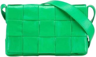 Bottega Veneta Pre-owned Leren Crossbodytas - Dames - Vintage Schoudertas - Groen - ONE Size - Leer - Vintage