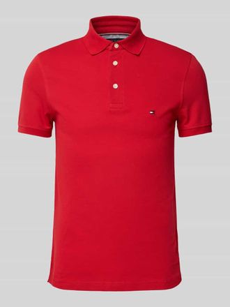 Tommy Hilfiger Slim Fit Poloshirt mit Logo-Stitching Modell 1985 in Rot, Gr&ouml;&szlig;e XXL
