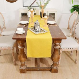 OEM Camino De Mesa Primaveral, Amarillo, Lavable, De Temporada, Verano, Decoraci&oacute;n Para Mesa De Cocina, Mesa De Comedor, Interior, 35,5 X 150 Cm -crezuo
