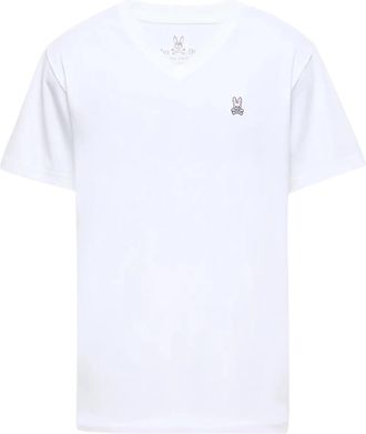 Psycho Bunny V Neck Tee in White Men