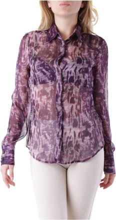 John Richmond Overhemden, Dames, Paars, S, Silk Blouse