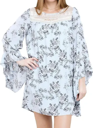Greek Archaic Kori Alice In Wonderland Dress In Powder Blue