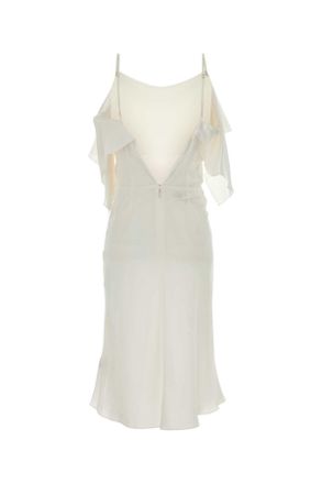 Maison Margiela Womens White Satin Dress Offwhite Exterior: Acetate Viscose Abiti