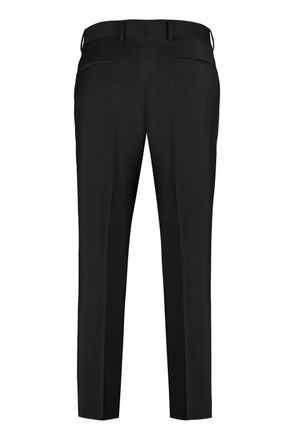 Prada Mens Mohair-Wool Blend Trousers Black