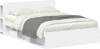 vidaXL Estructura De Cama Con Almacenamiento Blanco 150 X 200 Cm Vidaxl