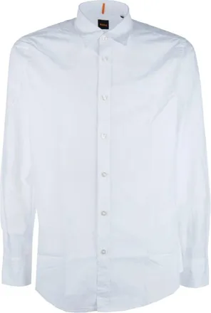 HUGO BOSS Relegant 6 M Shirt - Heren - Zakelijke Overhemden - Wit - L - Katoen - Overhemden