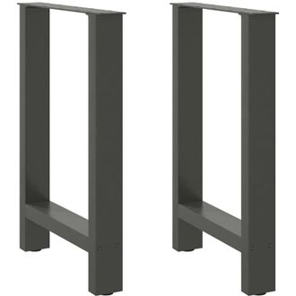 vidaXL Vidaxl - Patas Para Mesa De Comedor Antracita (2 Unidades, 60 X 72-73 Cm, Acero)