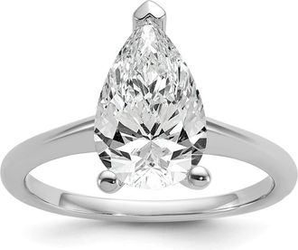 Diamond2Deal 14k White Gold 2 1/2 Ct Lab Grown Diamond Solitare Engagement Ring