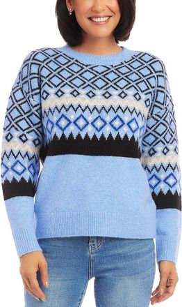 Karen Kane Jacquard Sweater Navy
