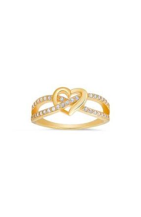 Queen Jewels Sterling Silver Heart Cubic Zirconia Ring in Gold at Nordstrom Rack, Size 6