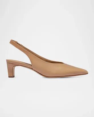 Bernardo 50mm Maude Leather Slingback Pumps