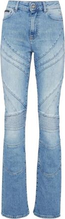 Philipp Plein Denim Flare Broeken Racing - Dames - Flared Jeans - Blauw - W28 - Denim - Jeans