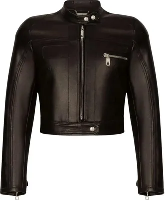 Dolce & Gabbana Heren, Jassen, Zwart, Maat: XL Leer