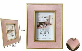 Trade Shop Trade Shop - Cornice Per Foto Portafoto Poster Quadri Tele 21x29.7cm Rosa Con Bordi Oro 70319