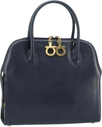 Ferragamo Pre-owned Handbags, female, Blue, Size: ONE SIZE Pre-owned Leather Handbag