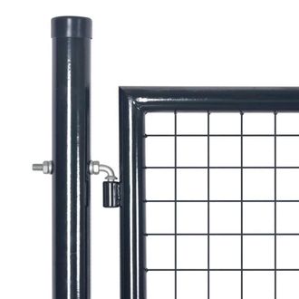 Berkfield Home Mesh Garden Gate Galvanised Steel 289x100 cm Grey