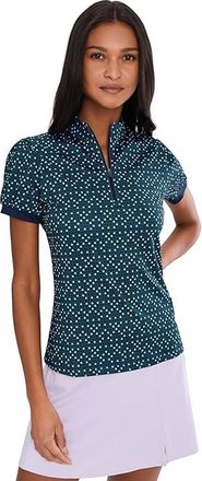 Callaway Framing Geo Print 1/4- Zip Top Womens Clothing Peacoat : 2XL (Womens 18-20), Elastane/Polyester