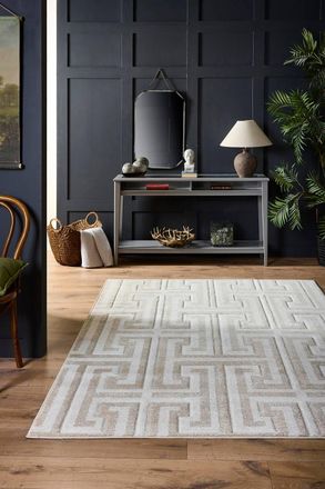 Origin Store Greek Key Beige/Cream in Cream | Size: 160 cm x 230 cm