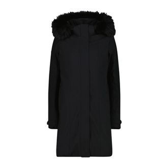 F.lli Campagnolo Cappotto con cappuccio staccabile - Dames - Sport - Zwart - Maat: 2XL Leer