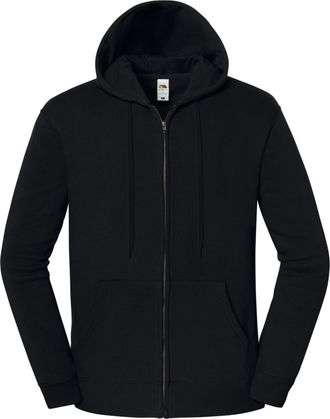 Fruit Of The Loom Fruit of the Loom Heren Iconic Premium Volledige Rits Hoodie (Zwart)