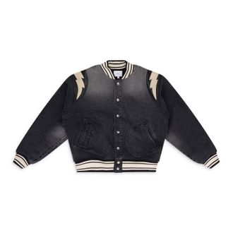 Rhude BLACK DENIM LIGHTING BOMBER