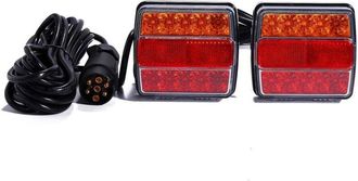 OEM Juego De 2 Luces Traseras Led Para Remolque De 12 V Con Reflector Integrado, Cable De 7,5 M, Enchufe De 7 Pines, Luz Trasera Izquierda Y Derecha, Con 