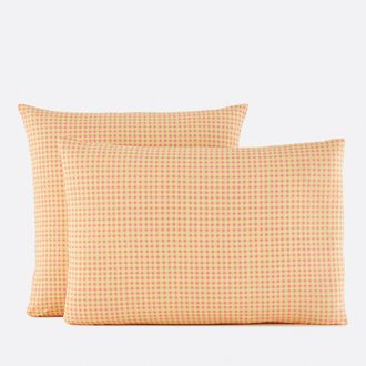 La Redoute Interieurs 30% gerecycled katoenen beddengoedset, rechthoekige kussensloop, ruitjesprint, LESIA