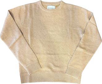 JUMPER 1234 Womens Lightweight Cashmere Crew Sweater In Beige