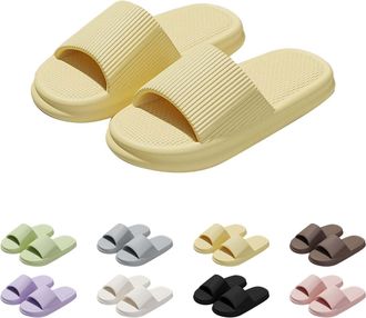 Generic Unisex Slip on Slippers for Women/men Sliders Bathing Summer Bathroom Sandals Comfy House Shower Shoes Pillow Quick Drying Cloud Flip Flops Pool with 