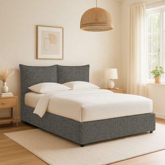 Dmora Cama Individual Newquay, Desenfundable, Hecho En Italia, Gris Tortora