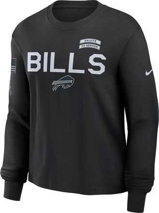 Nike Buffalo Bills Salute to Service Sideline Nike Womens Dri-FIT NFL Long-Sleeve T-Shirt in Black | 02GD00AA24-ED0