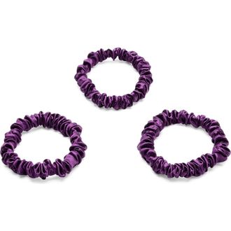 Blissy 3-Pack Skinny Silk Scrunchies in Royal Purple at Nordstrom
