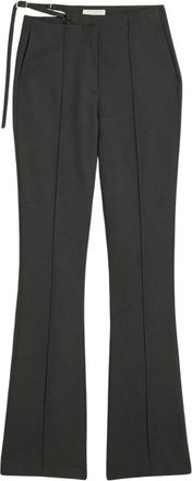 Holzweiler Stijlvolle Flare Broek - Dames - Wijde Broeken - Grijs - M - Wol - Broeken