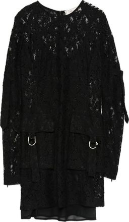 Blumarine lace buckle dress - women - Cotton/Polyester/Polyester - 40 - Black