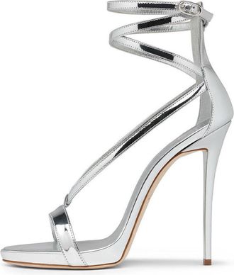 Generic Eestfy Womens Metallic Stiletto Heels Open Toe Criss Cross Ankle Strap Strappy Dress Sandals Ultra High Heel Pumps for Sexy Evening Party and Clubwear