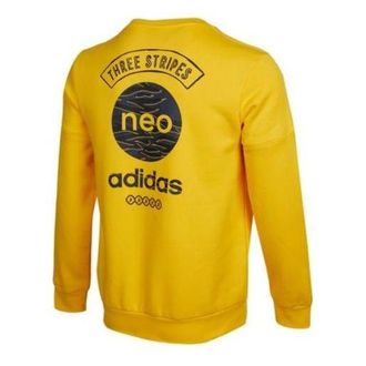 adidas Mens adidas neo Logo Round Neck Pullover Long Sleeves Yellow HC9691