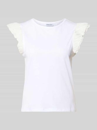 Pieces Regular Fit T-Shirt aus reiner Baumwolle Modell PANDRIA in Weiss, Gr&ouml;&szlig;e XL