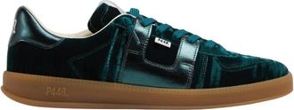 P448 Velvet en Leren Sneakers - Dames - Sneakers - Groen - 36 EU - Leer - Schoenen