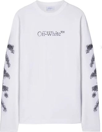 Off-white Mens Diags Bit Book Sweatshirt in White Cotton - Size Medium