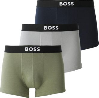 HUGO BOSS Boxershorts met logo voor heren (set van 3) (Olijfgroen/Grijs/Marineblauw)