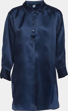 Toteme Navy Blue Silk Oversized Tunic
