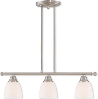 Livex Lighting Livex Somerville 3-Light Brushed Nickel Linear Chandelier