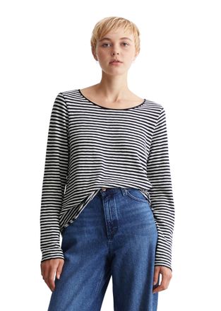 Marc O'Polo Denim Longsleeve MARC OPOLO DENIM, Damen, Gr. XS, blau (multi, scandinavian blau), Jersey, Obermaterial: 100% Baumwolle, gestreift, Rundhals, Shirts Longsle
