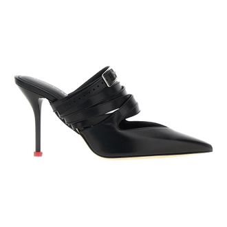 Alexander McQueen Strap Mules - female - Alexander McQueen - Heeled Mules - Black - 8 UK - Shoes