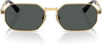 Versace Ve 2297 Zonnebrillen - unisex - Zonnebrillen - Geel - 54 MM - Leer - Accessoires