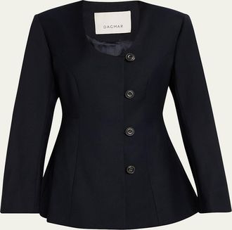 House of Dagmar Collarless Sculpted Blazer