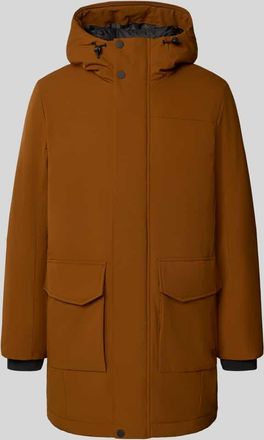 Tom Tailor Denim Regular Fit Parkamantel aus wasserdichtem Material in Camel, Größe XXL