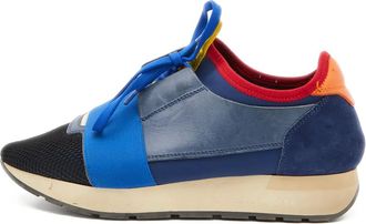 Balenciaga leather lace-up sneakers - Blue